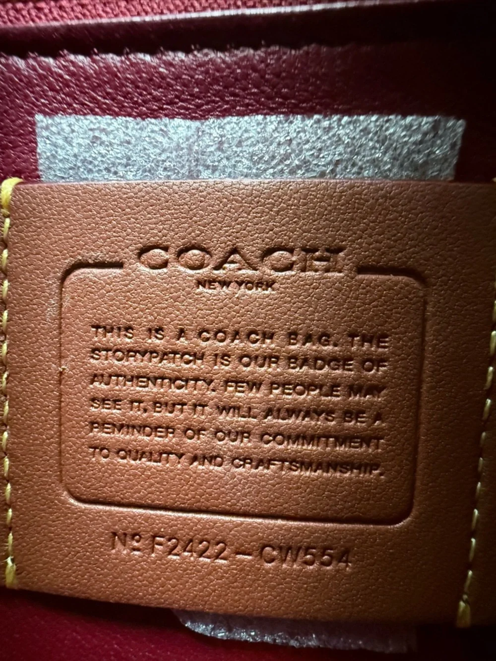 NWOT Coach Tabby Chain Clutch Ruby Spazzolato - Picture 6 of 6